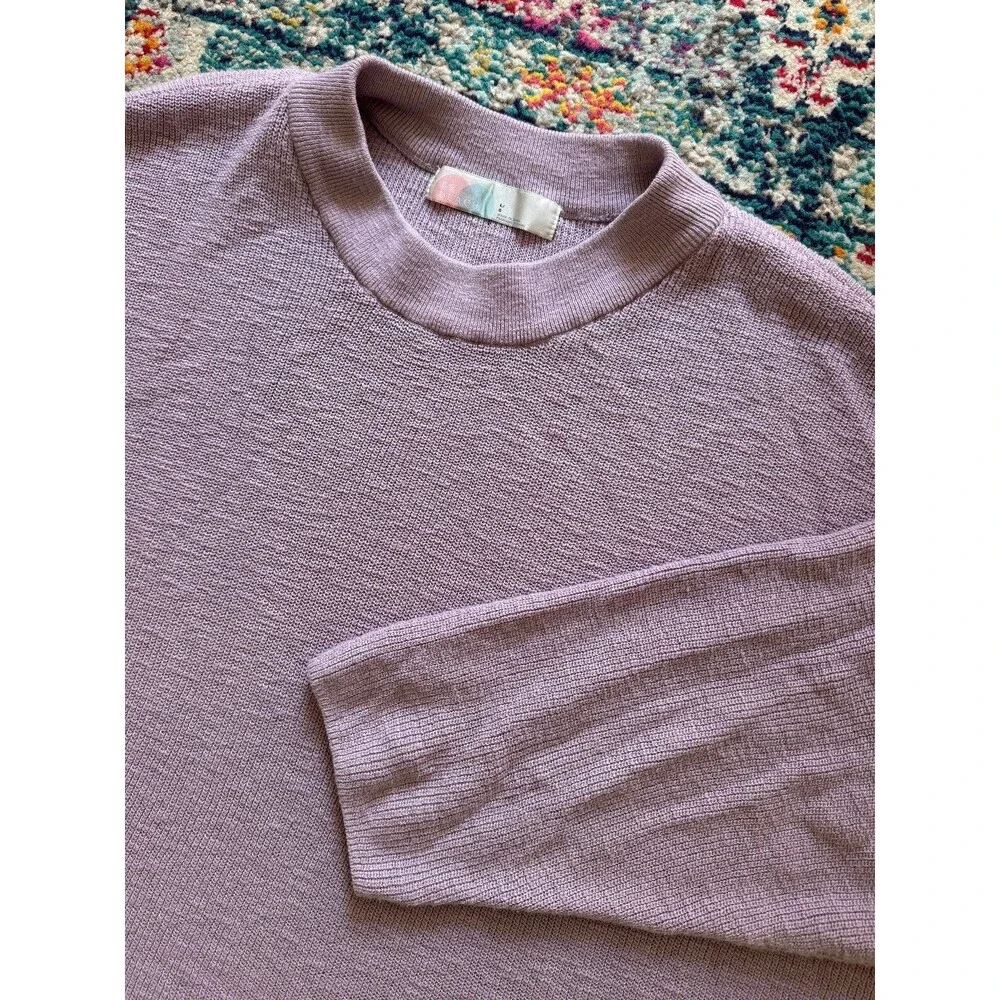 Free People‎ Beach Malibu Solid Surf Lilac Fizz Sweater Size Large